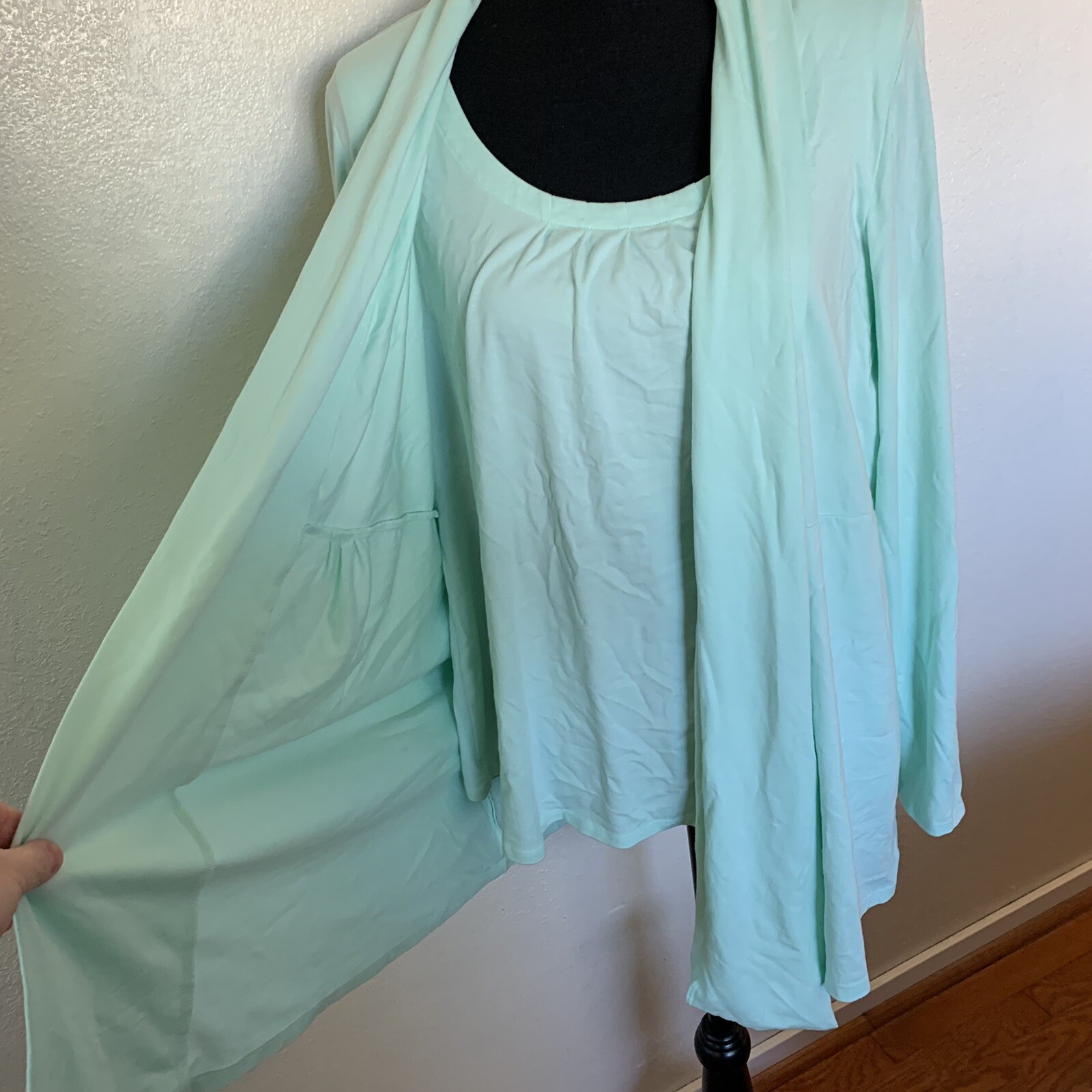 LL Bean Lighr Green Tank Top And Jacket Set Womens Petite XL eBay