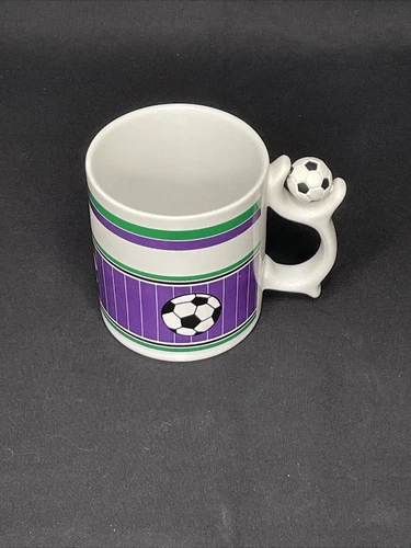 Vintage Spinning Soccer Ball Handle Coffee/Tea Cup/Mug by RPM Talus Corp 1995