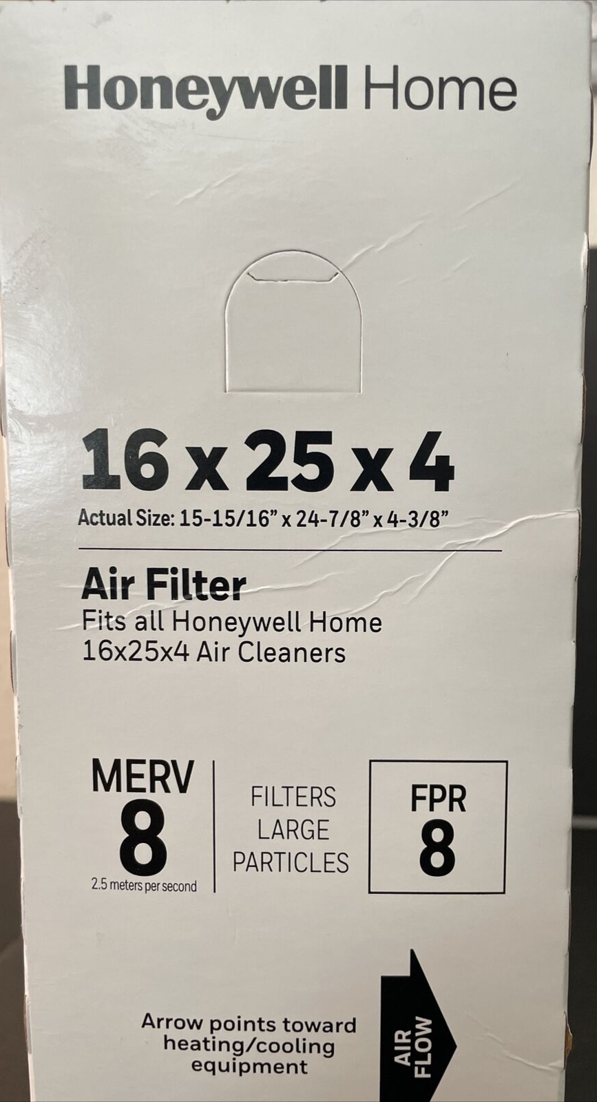 Honeywell Home 16x25x4 MERV 8, AC Furnace Air Filter CF408F1625