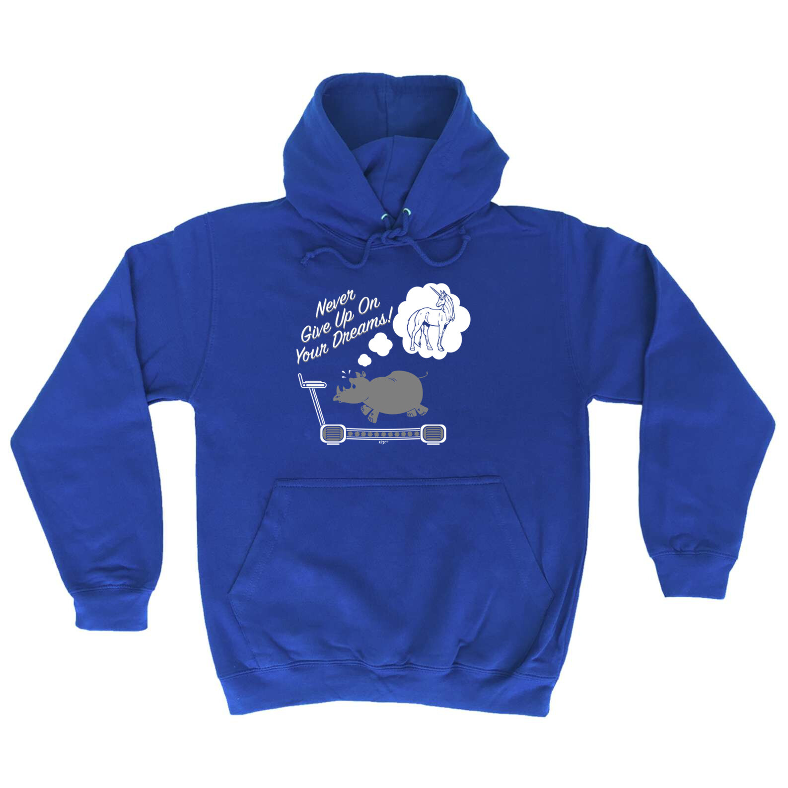 Never Give Up On Your Dreams Rhino Hoodie Funny Mens Novelty Clothing