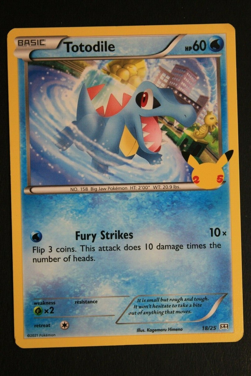 RARE 2021 TOTODILE HOLO 18/25 McDonald's Pokemon Card 25th