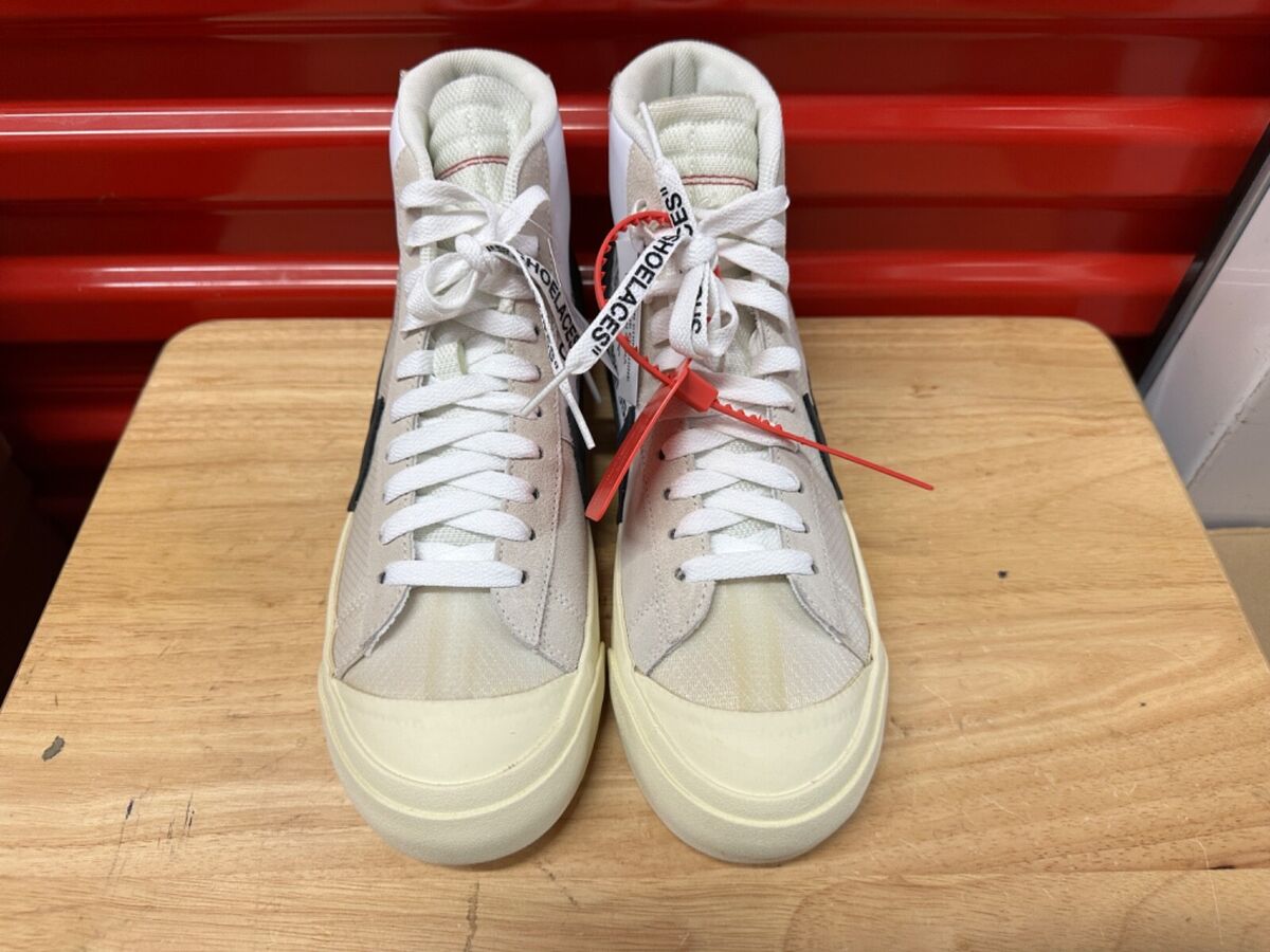 NEW Nike The 10 Blazer Mid Off-White White Black Muslin NEW Nike The 10 Blazer Mid Off-White White Black Muslin