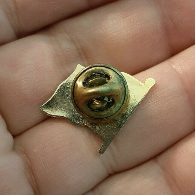 Green Black Yellow Vintage Metal Pinback