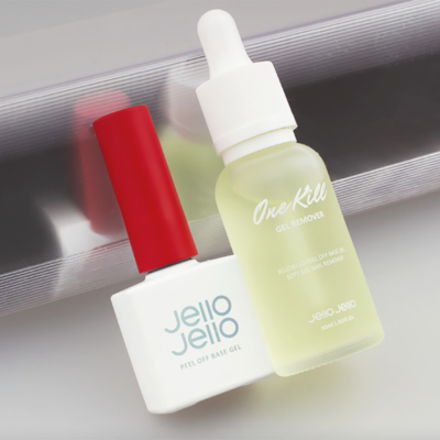 Jello Jello Peel Off Base Gel Et One Key Remover - Set Pure Gray JC54, Neuf, Corée
