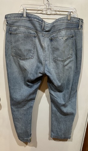 Mossimo Denim Women’s Light Wash Denim Boyfriend Crop Distress Front Jean Sz 16 - Picture 3 of 7