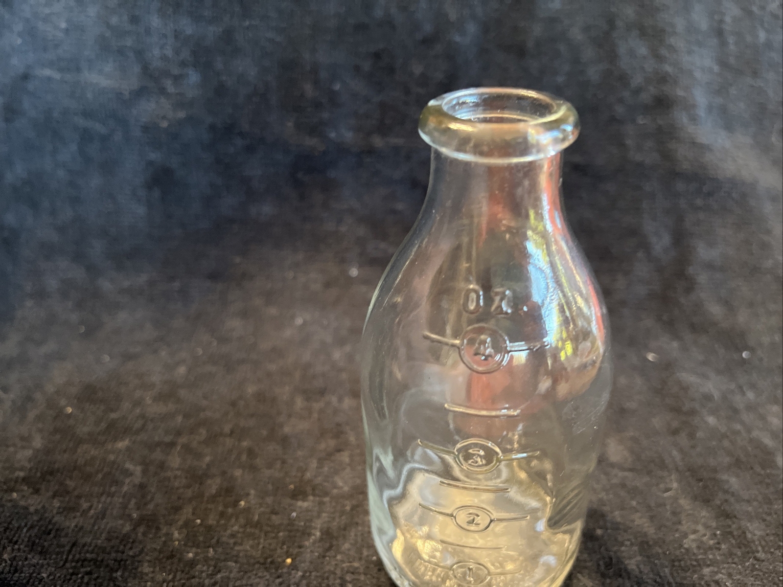 Antique Glass Baby Bottle Clean Easy Sterilizer, 4 Ounce, Made In USA
