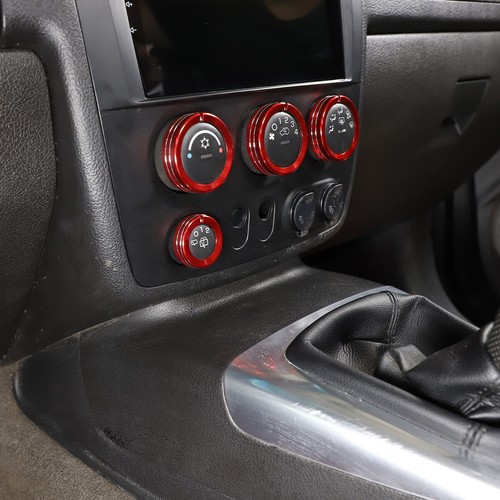 Red Alloy Center Control Ring Knob Caps Cover Accessories For Humme-r H3 2005-09 - Picture 10 of 11