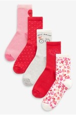 Next Women 5 pack Hearts,Bicycle Ankle Socks Size: One Size BNWT
