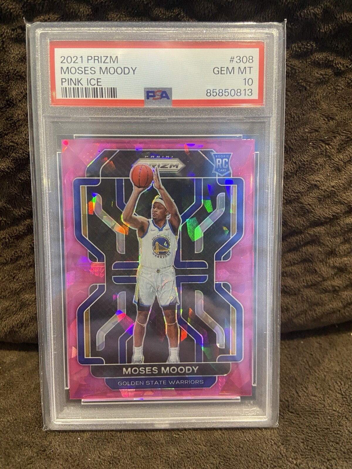 2021 Moses Moody Prizm Pink Ice #308 Rookie PSA 10