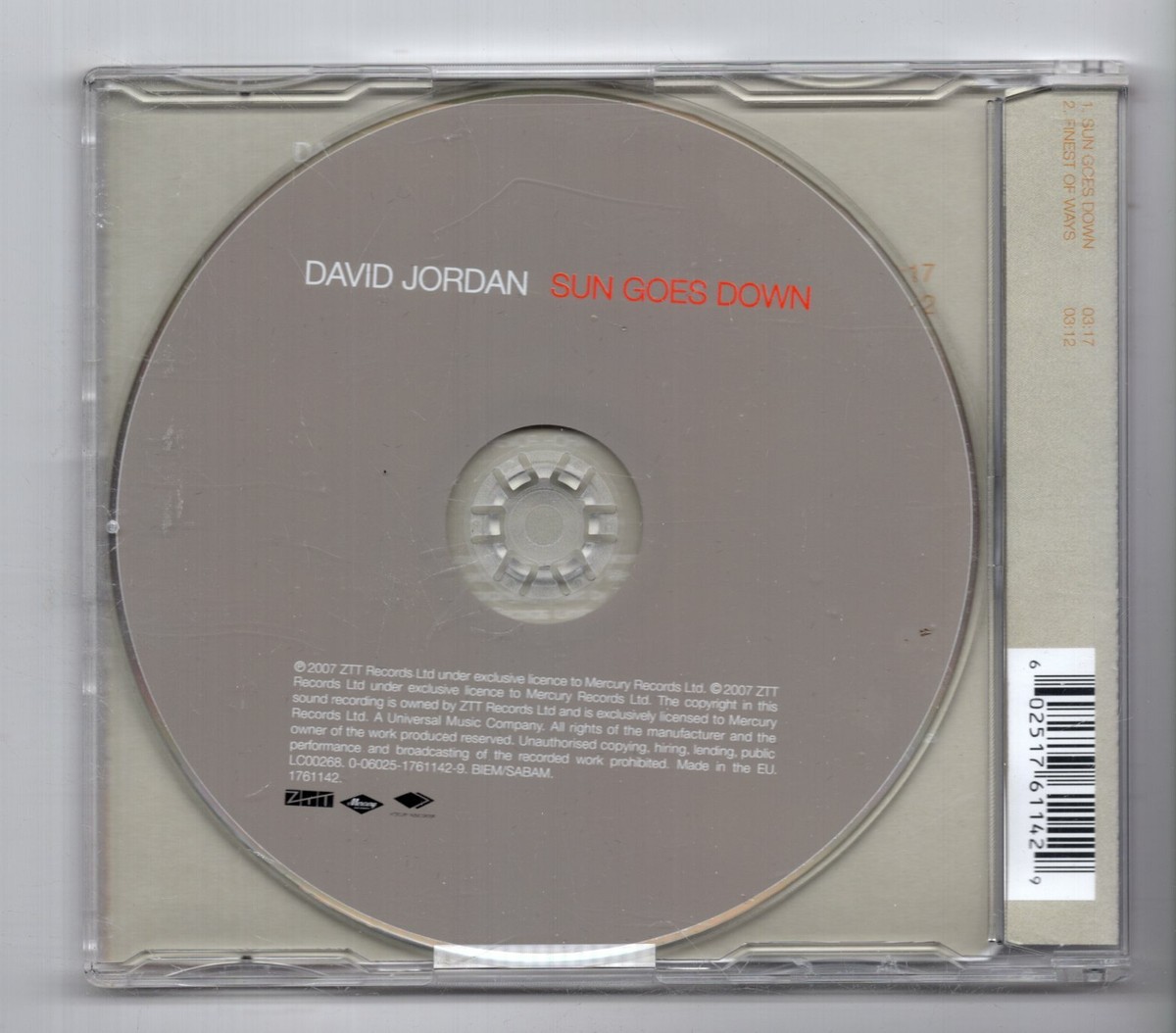 Sun Goes Down by David Jordan (CD, 2008) for sale online