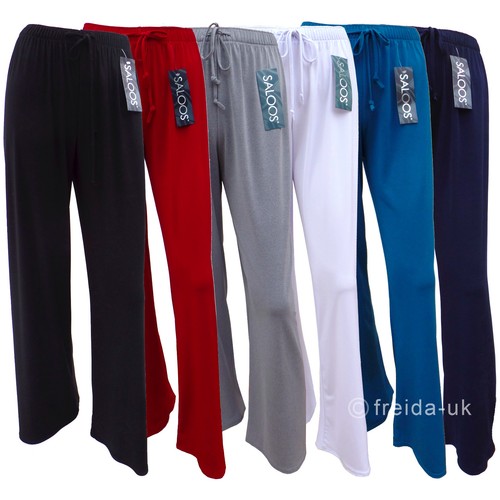 Womens Ladies New Saloos Trousers Silky 
