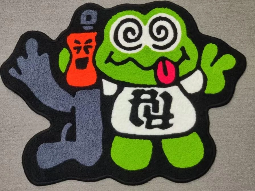 KanKan Best Friends Frog Shaped Floor Mat Washable Area Runner Rug for Living Room