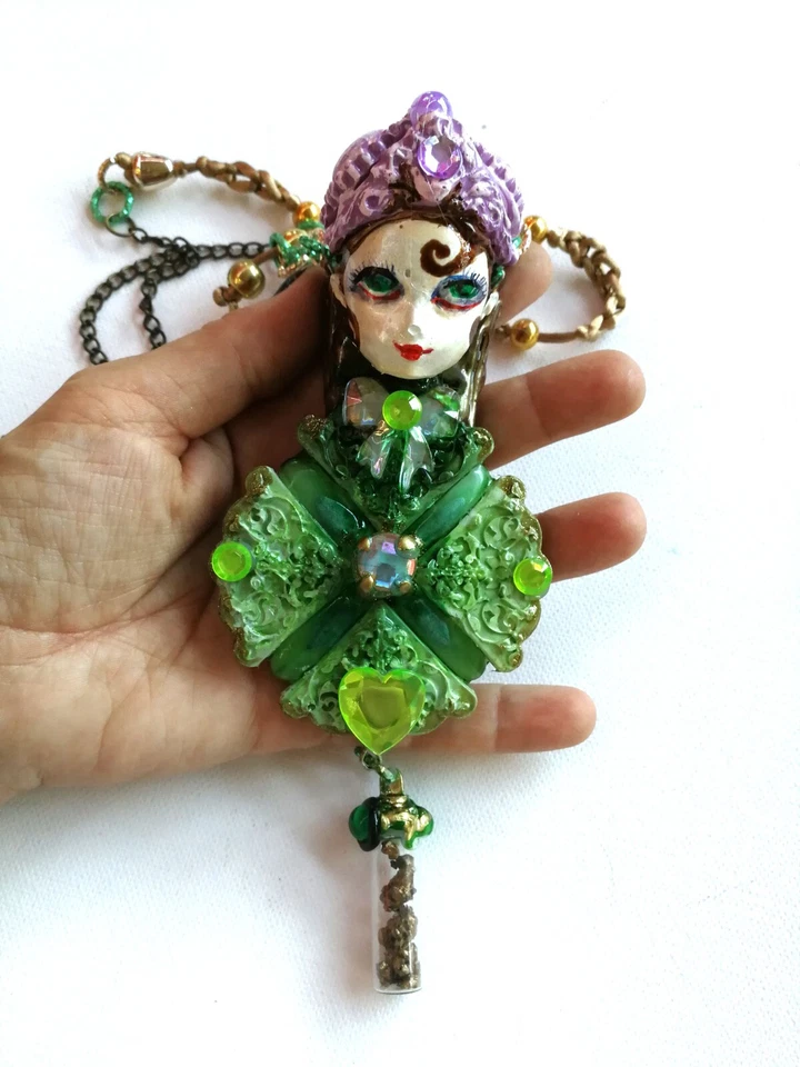 Joyería Belle Epoque Collar Colgante Art Deco Joya Vintage Dije Trébol 4 Hojas Foto 4 de 4