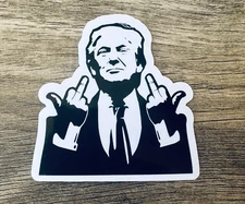 President Donald Trump Flipping the Bird - Trump 2024 - 3" Decal/Sticker