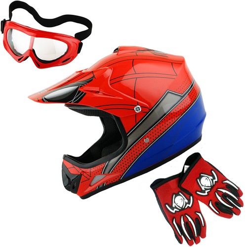 Casco de motocross juvenil niños Spider MX BMX ATV bicicleta + gafas MX + paquete de guantes MX - Imagen 142 de 219
