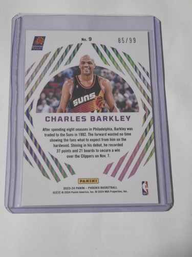 023-24 PHEONIX - CHARLES BARKLEY - SUNS - MYSTIQUE PINK /99 - Picture 2 of 3