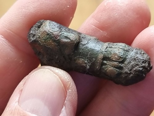 Roman bronze/iron linchpin in form of sandal. Please read description. LA17n