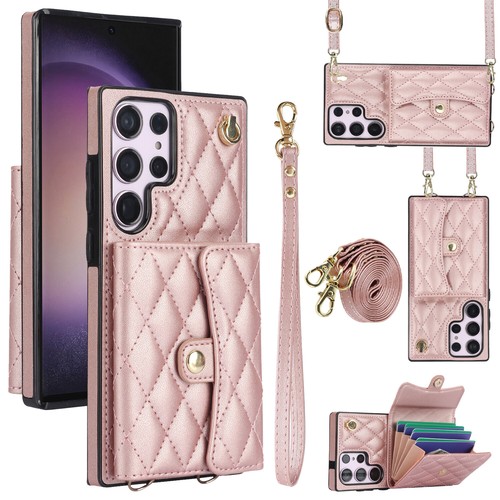 For Samsung Galaxy S23 S22 S21FE Purse Wallet Cover Crossbody RFID Blocking Case - Picture 15 of 18