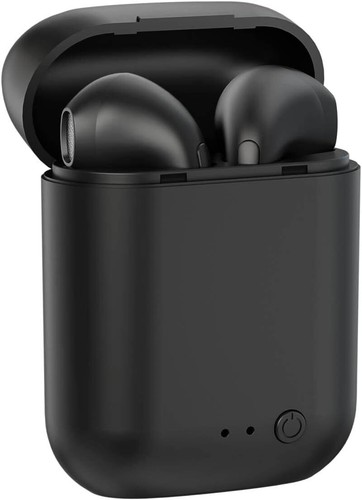Kawaii-Story LB-6029 – Custodia A Forma Di Moneta Con Auricolare, Stile Retrò, Colore Nero, Taglia Unica