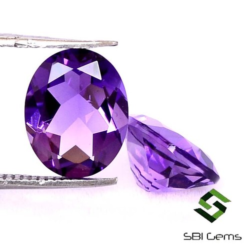 Certified Natural Amethyst Oval Cut Pair 10x8 mm 4.39 CTS Untreated Loose Gems - Picture 6 of 7