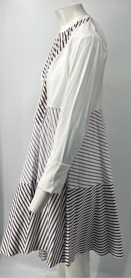 Vestido Camisa Midi Asimétrico a Rayas Multicolor Talla 42 Foto 3 de 4