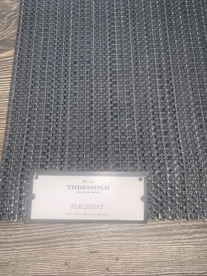 Threshold ￼Metallic Silver Placemats Set of 2 Woven Gray