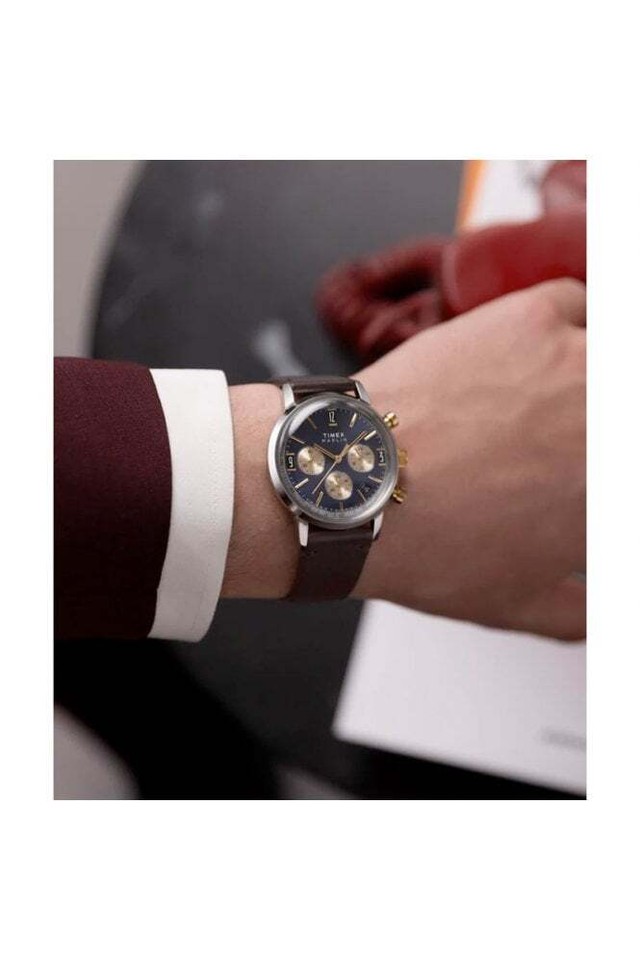 Timex Marlin Chronograph 40mm Uhr mit Lederarmband TW2W60400 eBay