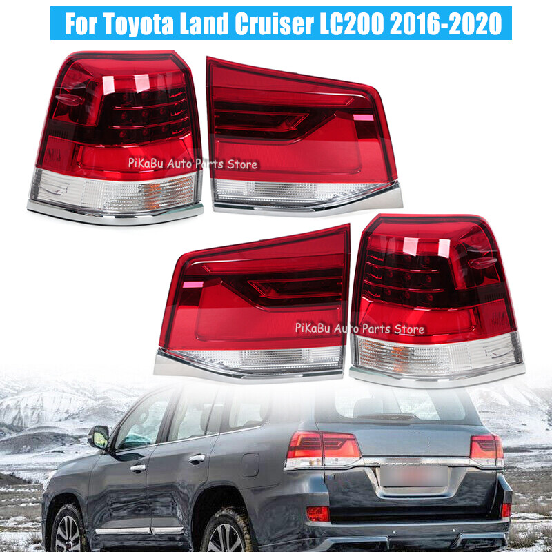 4Pcs LED Tail Light For Toyota Land Cruiser LC200 2016-2020 Rear Brake Lamp