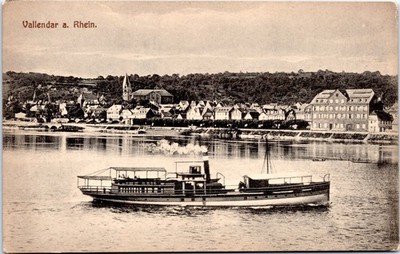 Steamboat on Rhein at Vallendar, Germany- c1910 d/b Postcard