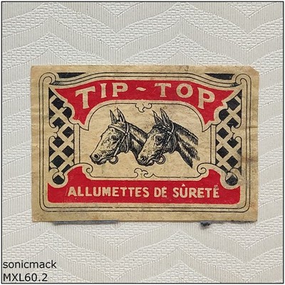 Tip - Top Allumettes De Surete 2 Horses Matchbox Label (MXL60)