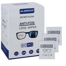 Anti-Fog Lens Wipes 60 Pack, Travel Friendly Streak-Free Glasses Cleaner