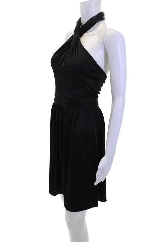 Платье цельнокроеное женское Halston Heritage с бретелью через шею без рукавов черное размер 2 - Изображение 2 из 4