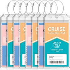 8 Pcs Cruise Luggage Tag Holder Compatible with P&O, Princess, Carnival, MSC,...