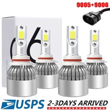 9005 9006 LED Combo COB LED Headlight Kit 360000LM Light Bulbs Hi/Low Beam 6000K