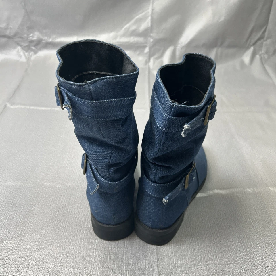 Женские туфли 6,5 милый и комфорт круглый носок плоский громоздкий середины икры колена загрузки - Изображение 3 из 4