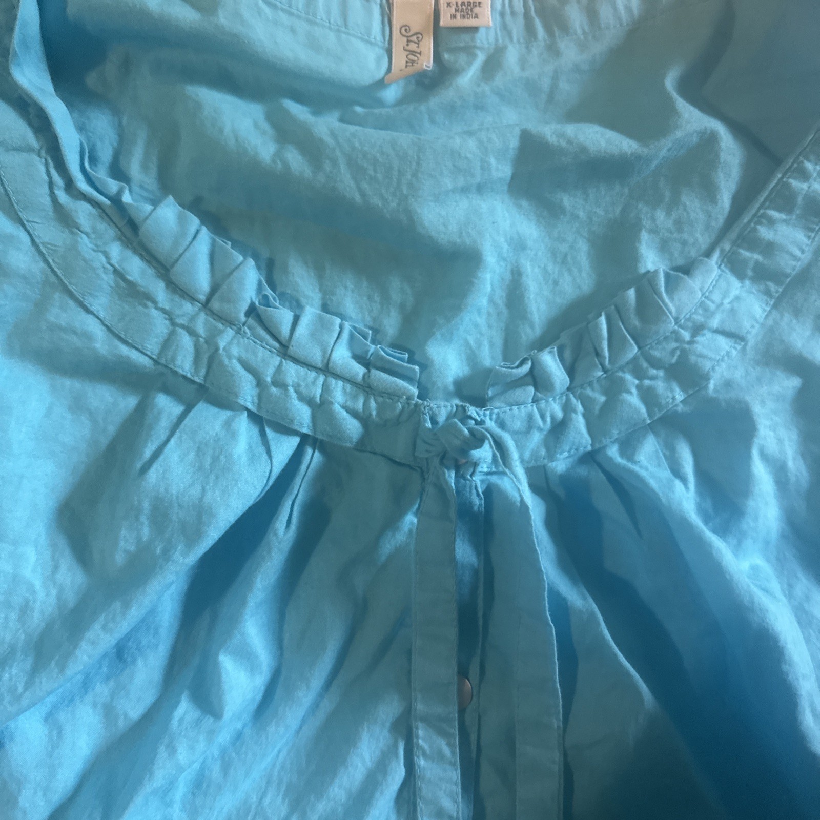 Blue St John’s Bay Round Drawstring Button Down S… - image 2