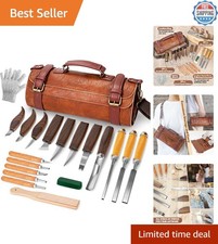 Deluxe Wood Carving Tools Set with Leather Bag: Perfect Gift for Craft Lovers