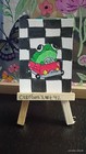 original ACEO acrylic frog Wroom, wroom — photo 2
