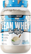 MUSCLESPORT Lean Whey Iso-Hydro - 2 lbs - Vanilla Ice Cream *EXP: 11/2026* 14.00 per gallon