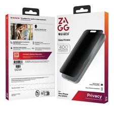 ZAGG InvisibleShield Glass Privacy Screen Protector iPhone 16 Pro Clear New