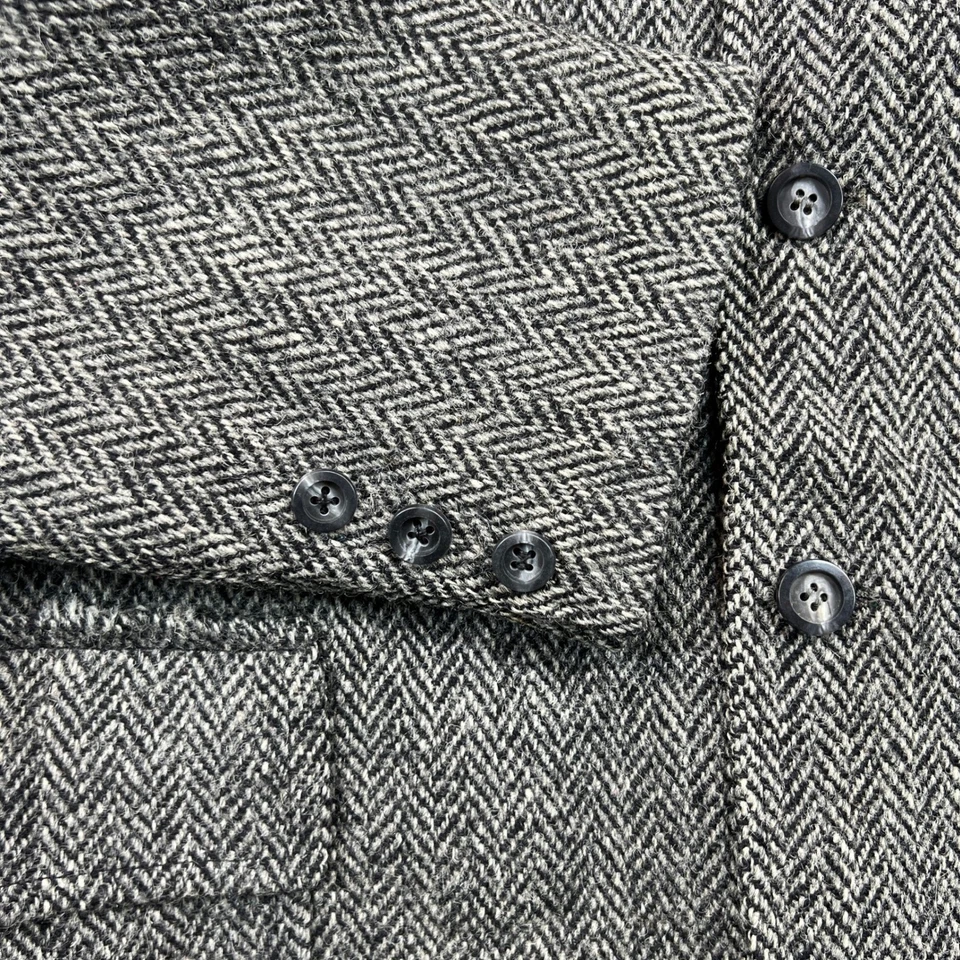 Abrigo Deportivo De Colección Eddie Bauer Harris Tweed Hombres 44L Gris Lana Espiga Escocés Foto 2 de 4