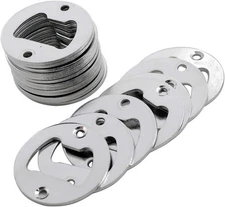 Biaungdo 20PCS 40mm Wall Mounted Bottle Opener Round Silver 