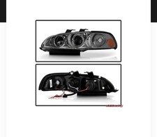 Black Fit 1992-1995 Honda Civic 234dr Led Halo Projector Headlights Lamp 92-95