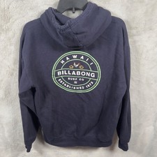Billabong Hawaii Surf Co Established 1973 Navy Blue Hoodie Men's Size Medium