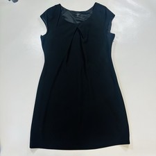 Talbots Women's Black Midi Dress Size 18 Sleeveless Round Neck Side Zip