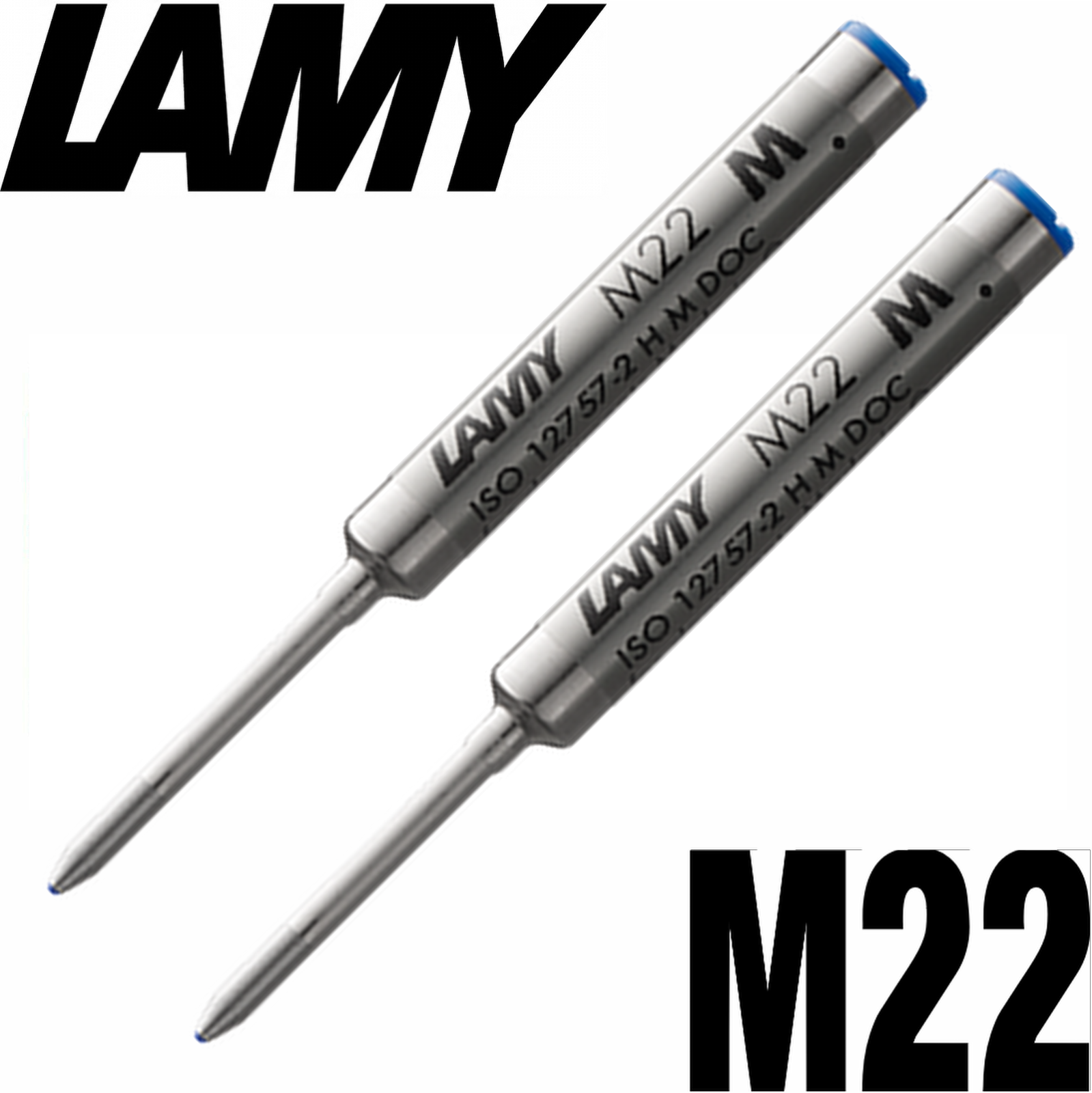 LAMY M22 Ballpoint Pen Refill - Medium Tip - Blue Ink - Pack of 2