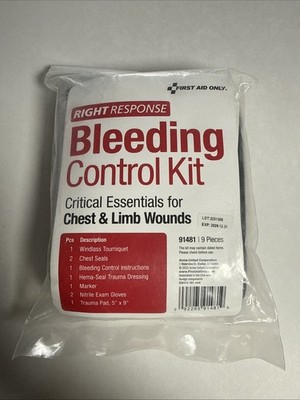 First Aid Only 91481 Critical Essentials Bleeding Control Kit for Chest & Limb