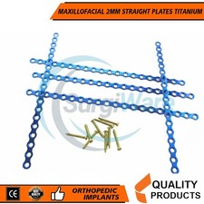 2mm Straight Plates 20 hole Maxillofacial Plate & screw Titanium 105 pcs