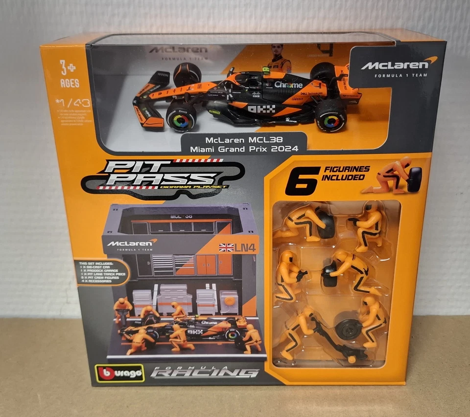 Stand F1 Lando Norris #4 McLaren 1/43 Burago Neuf boite d'origine - Photo 2/3