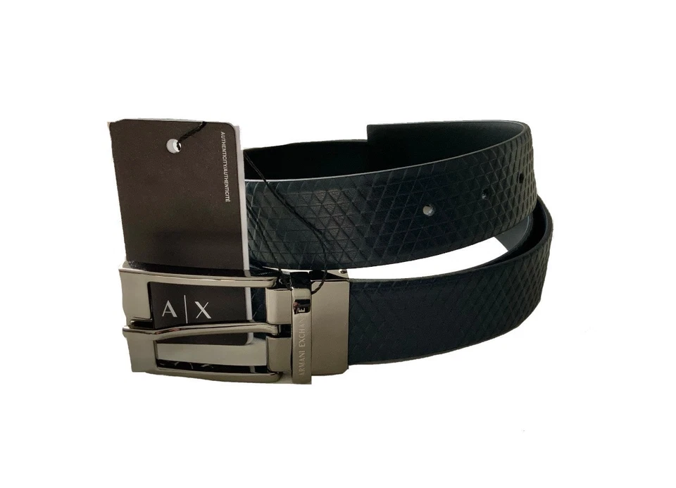 Armani Exchange 241298 Cintura Uomo Reversibile Vera Pelle Made in Italy